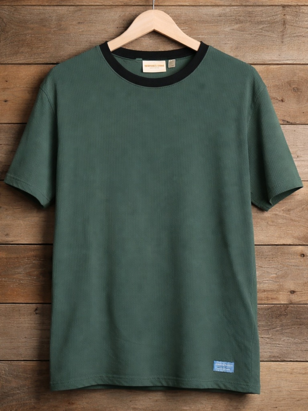 Scotch & Soda Amsterdam Green Short Sleeve Tee Waffle Knit Crewneck. Size XL
